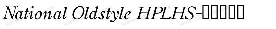 National Oldstyle HPLHS字体转换